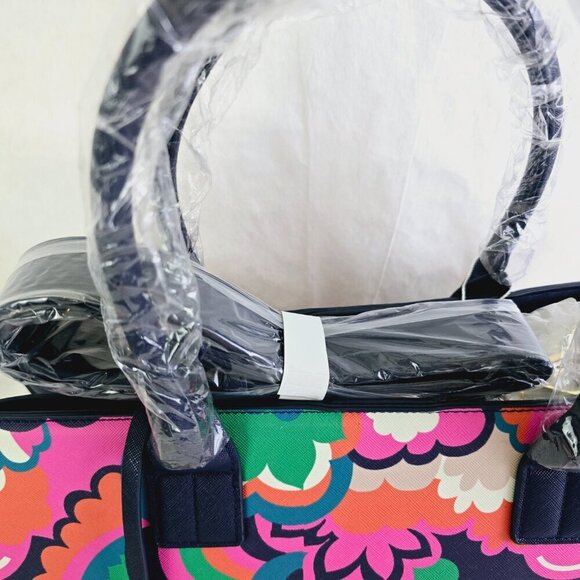 Trina Turk Tote Cloud Waves 60s 70s Colorful Shoulder Strap NWT MSRP 195.00 - Picture 5 of 7